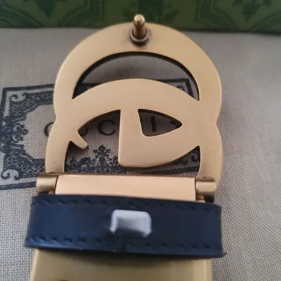 Gucci Classic GG Gold Mens Belt. Size 44 - Picture 4 of 4